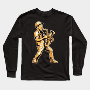 Saxophon-Serenade auf der Baustelle: Golden Harmony Long Sleeve T-Shirt